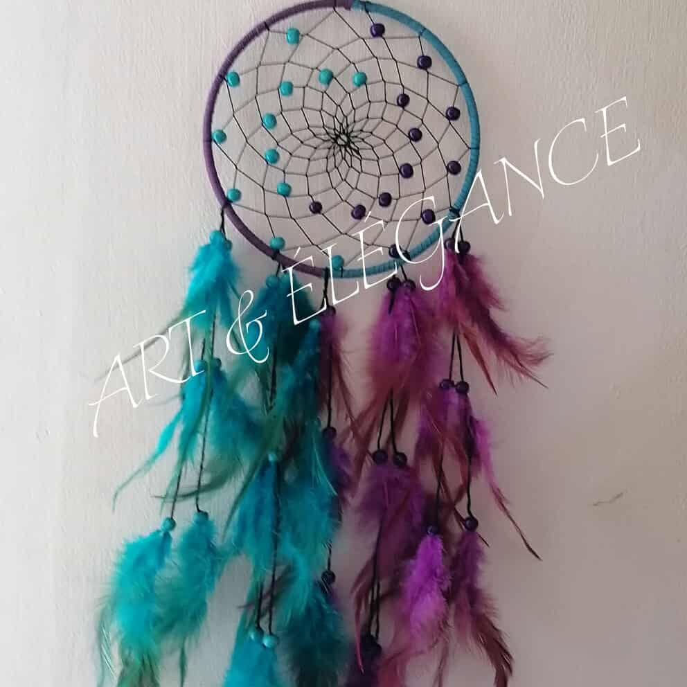 🌙 Attrape-Rêves – Turquoise & Fuchsia 🌙