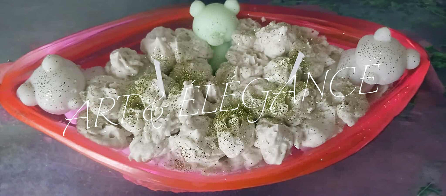 Bougie artisanale fouettée base résine