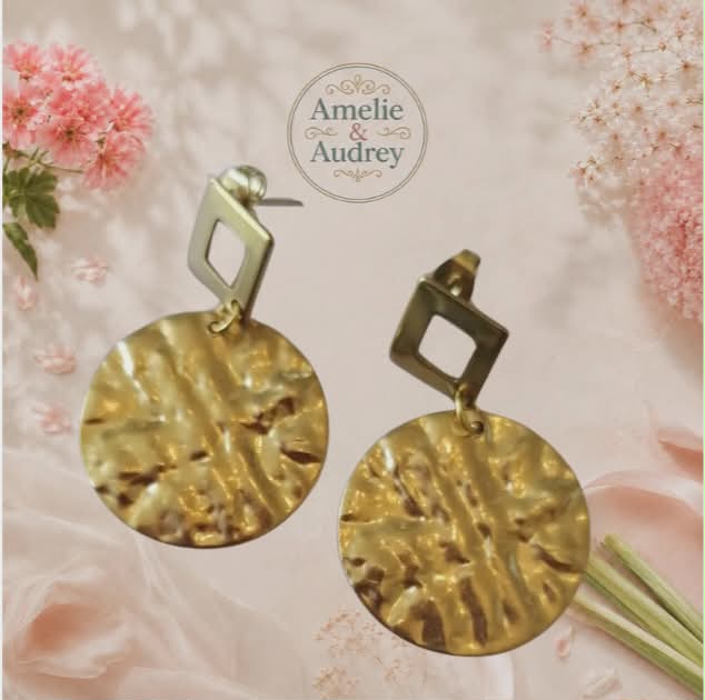 Val boucles d'oreilles acier inoxydable fait main