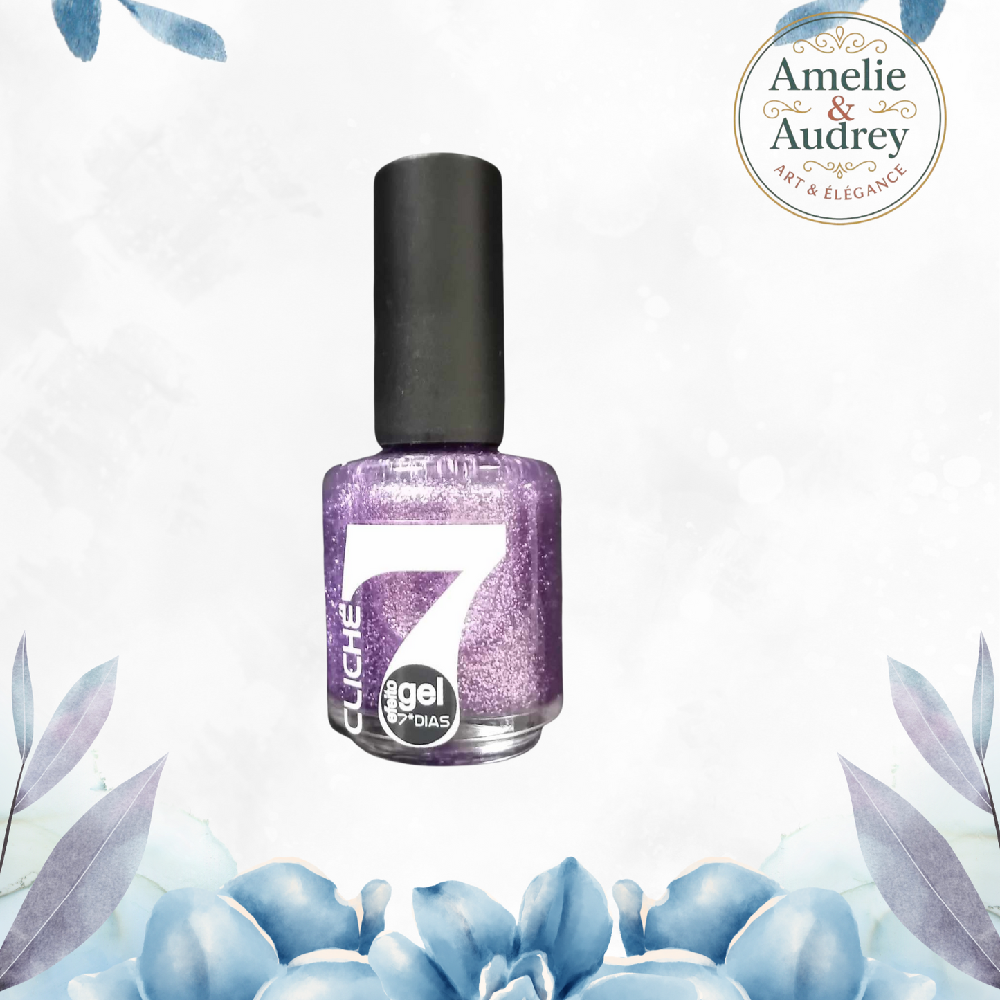 Vernis gel 7 jours violet pailleté