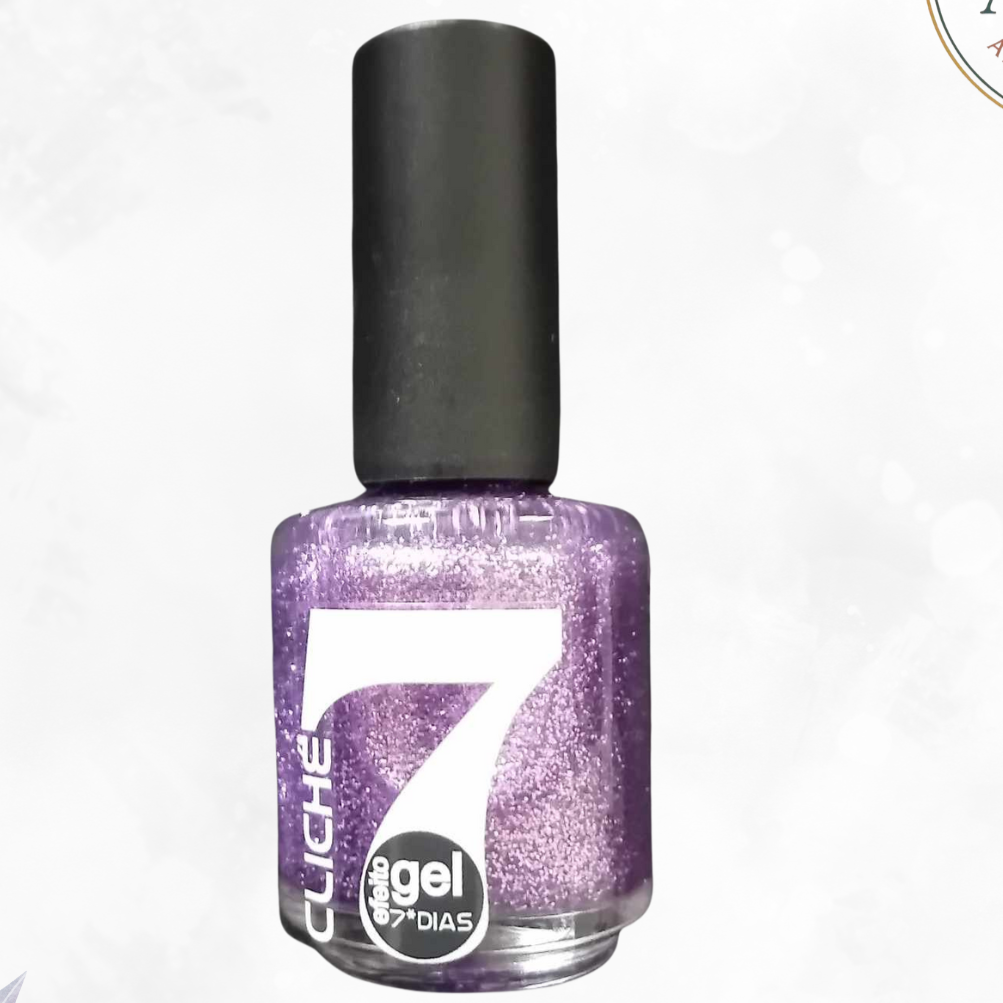Vernis gel 7 jours violet pailleté