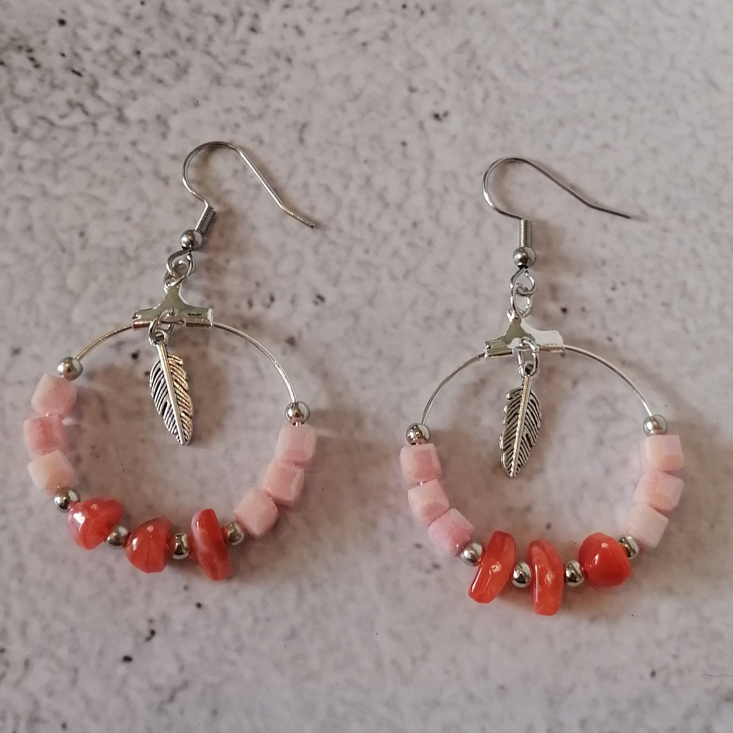 Natacha boucles d oreilles en acier inoxydable fait main