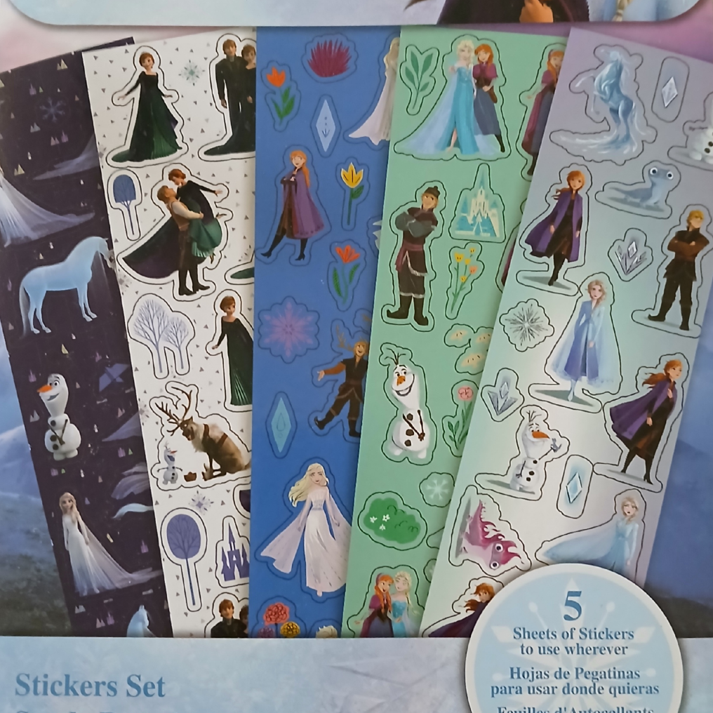 ❄️ Lot de 5 Feuilles d’Autocollants – Reine des Neiges