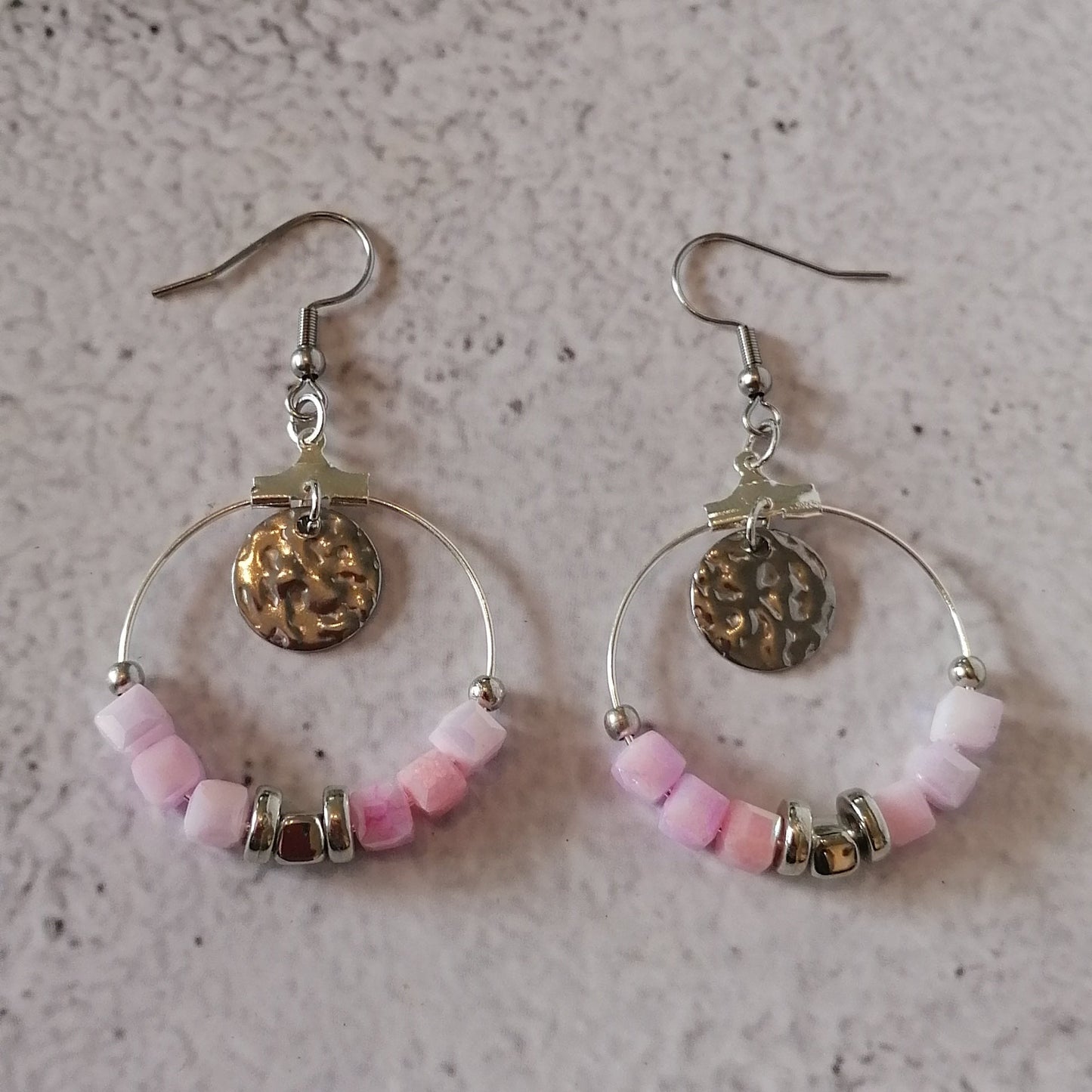 Noelle boucles d oreilles en acier inoxydable fait main