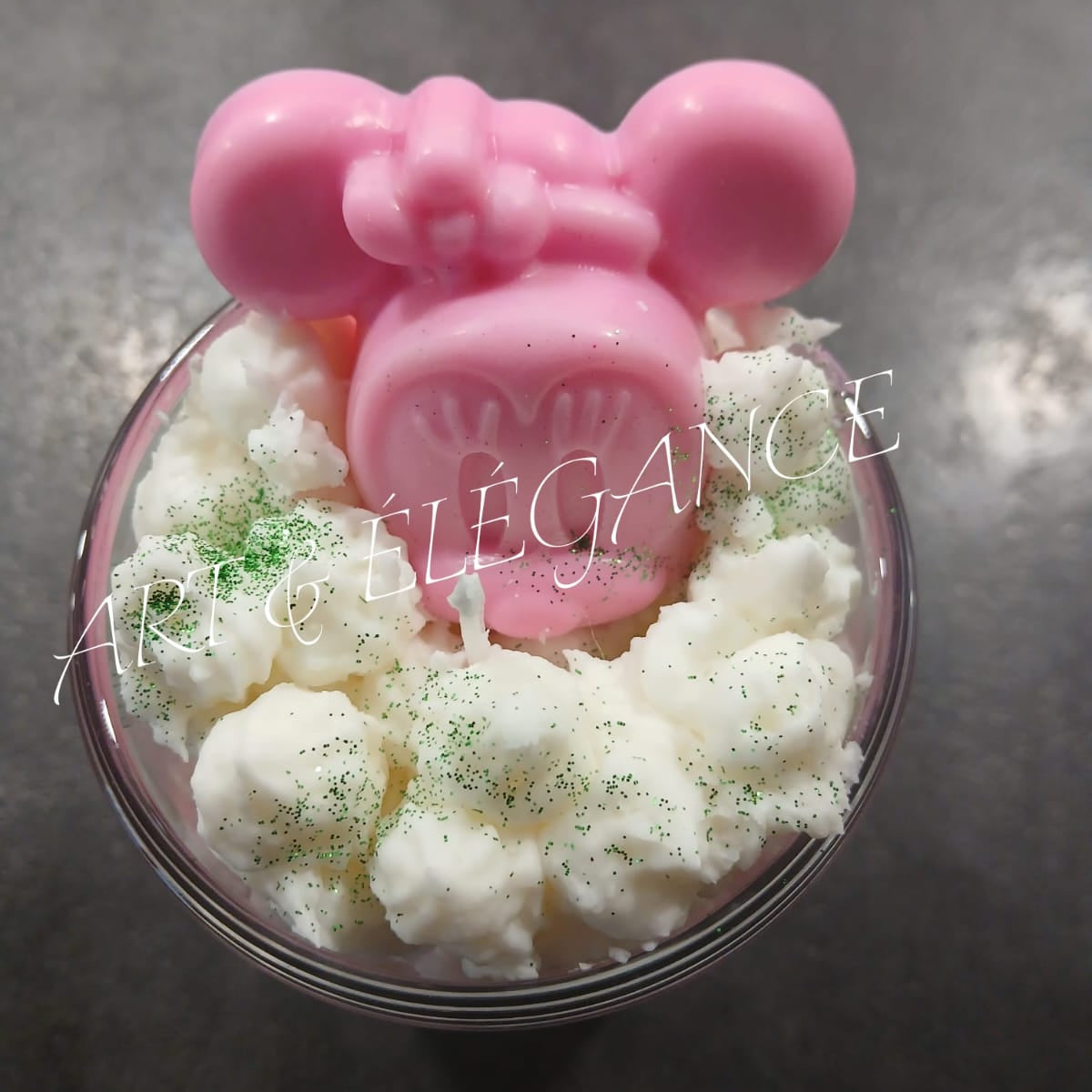 đ Bougie FouettĂ©e Artisanale âMinnie Roseâ â Parfum Rose 550g