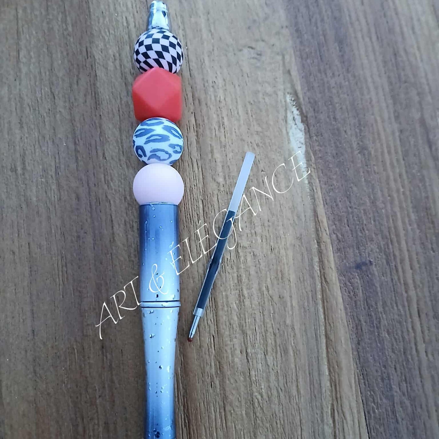 💫 Stylo Artisanal Multicolore & Pailleté – Dégradé Bleu