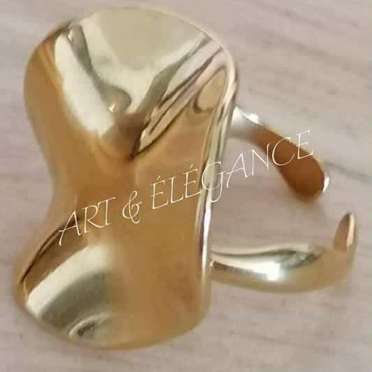 ✨ Océane design sculpturale – Acier inoxydable doré ✨