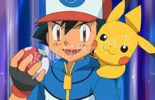 ⚡💎 Diamond Painting Personnalisé – Pikachu & Sacha 💎⚡