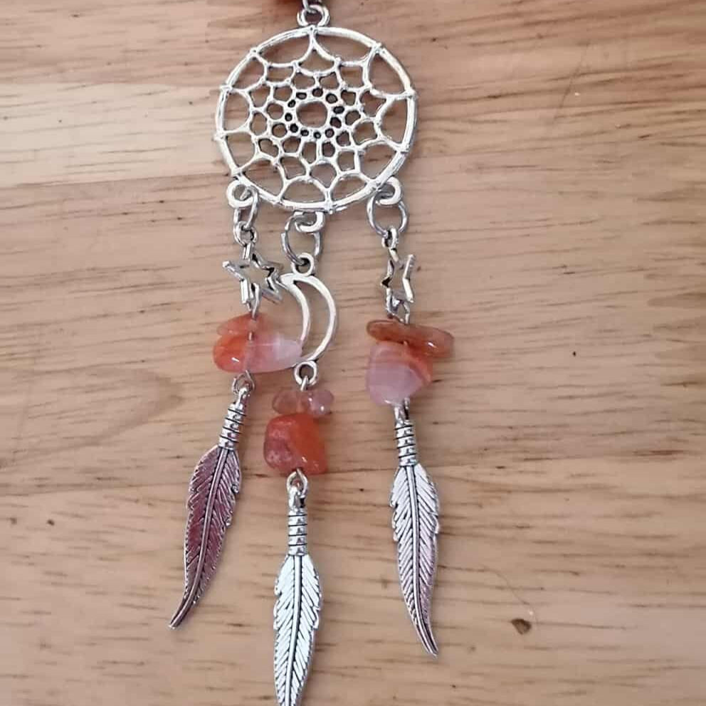 🌙 Porte-clé Attrape-Rêves – Acier inoxydable argenté 🌙