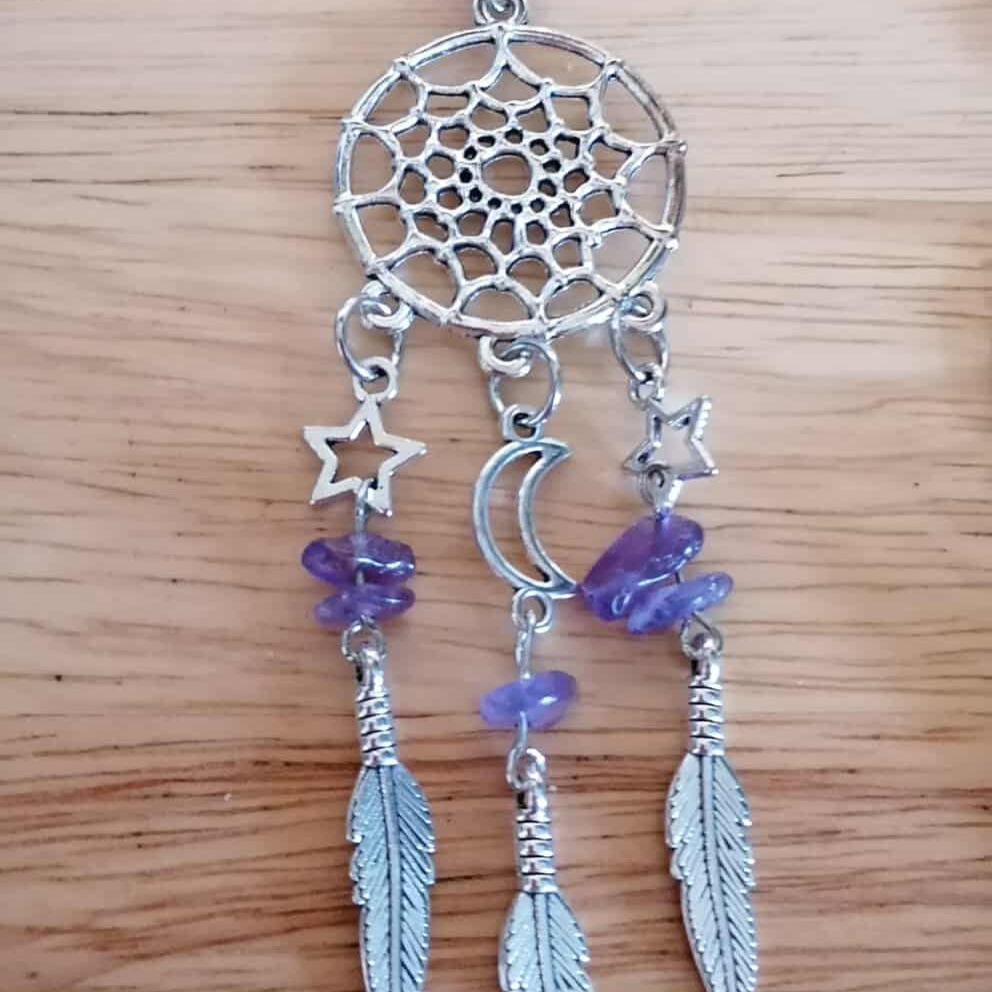 🌙 Porte-clé Attrape-Rêves – Acier inoxydable argenté 🌙