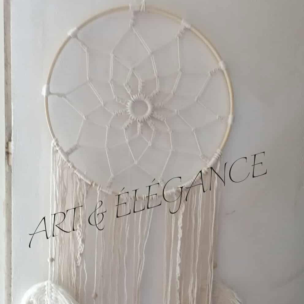 🤍 Attrape-Rêves Blanc – Pureté & Spiritualité 🤍