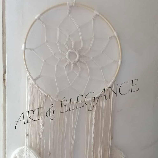 🤍 Attrape-Rêves Blanc – Pureté & Spiritualité 🤍
