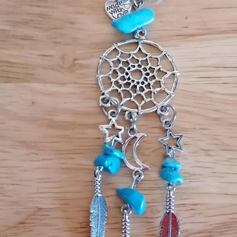 🌙 Porte-clé Attrape-Rêves – Acier inoxydable argenté 🌙