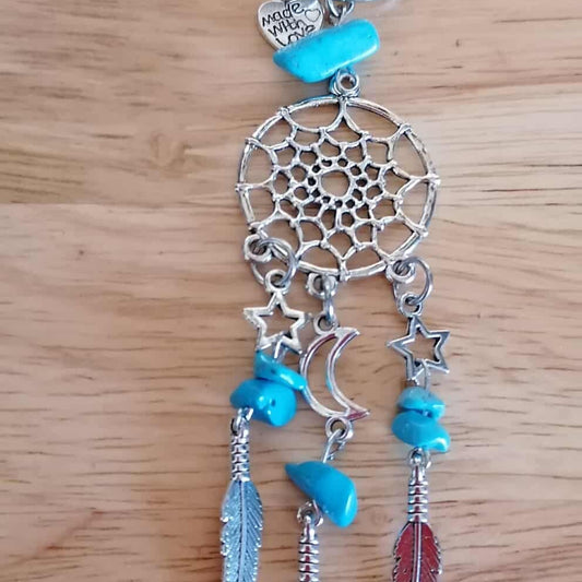 🌙 Porte-clé Attrape-Rêves – Acier inoxydable argenté 🌙