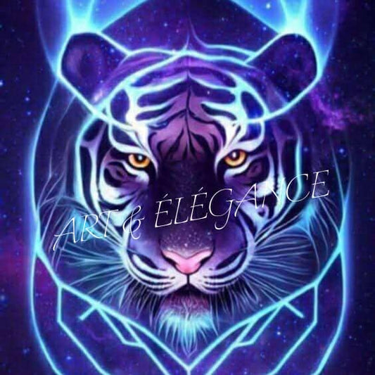 🐯 La puissance mystique du tigre dans un tableau étincelant unique 🐯