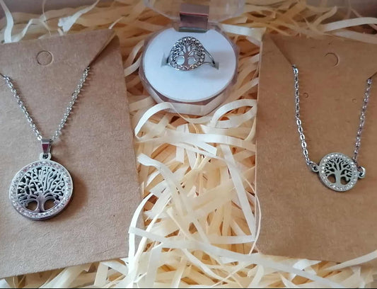 🌟 Coffret “Arbre de Vie” – Harmonie & Éclat Doré et argenté 🌿