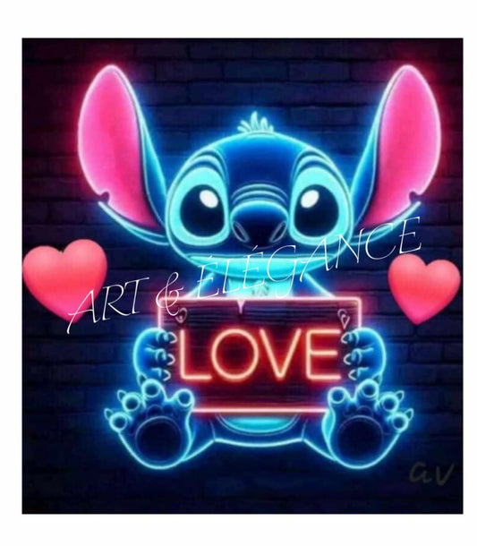 ✨ Diamond Painting Stitch Néon Love ✨