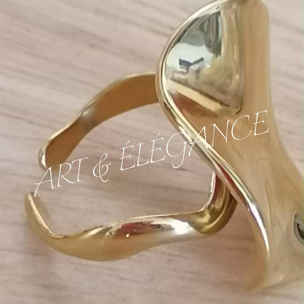 ✨ Océane design sculpturale – Acier inoxydable doré ✨