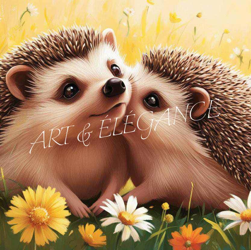 🦔 Hérissons Tendres au Cœur d’un Jardin 🌿