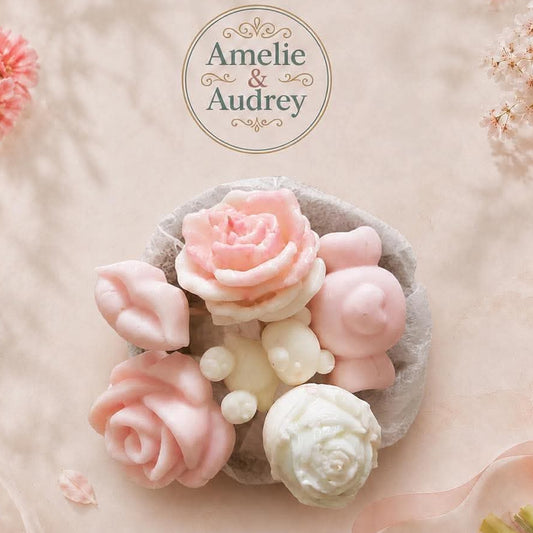 Bouquet de Fondants Parfumés Fait Main – Grenade/Poire & Citronnelle/Géranium