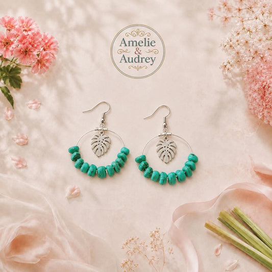 Victoria boucles d'oreilles acier inoxydable fait main