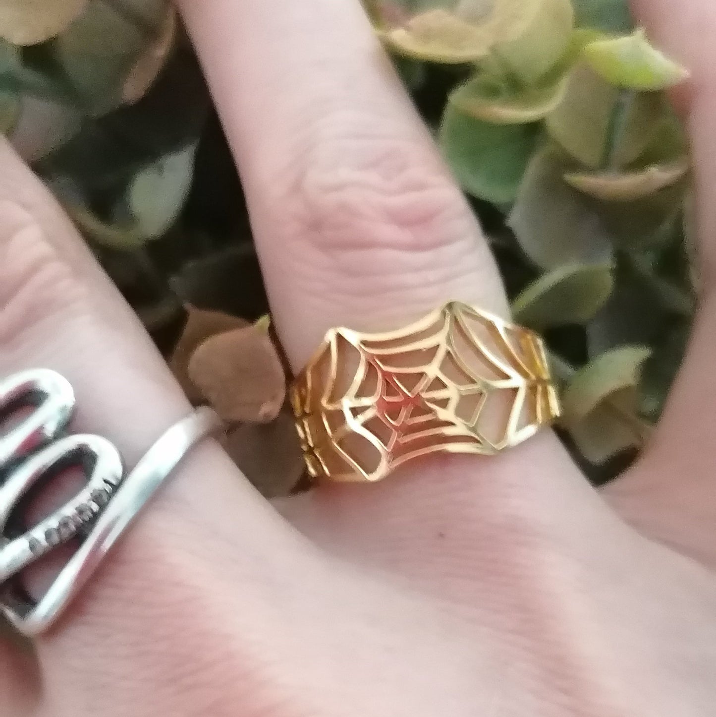 🕸️ Pascale Toile d’Araignée – Acier Inoxydable Or & Argent 🕸️