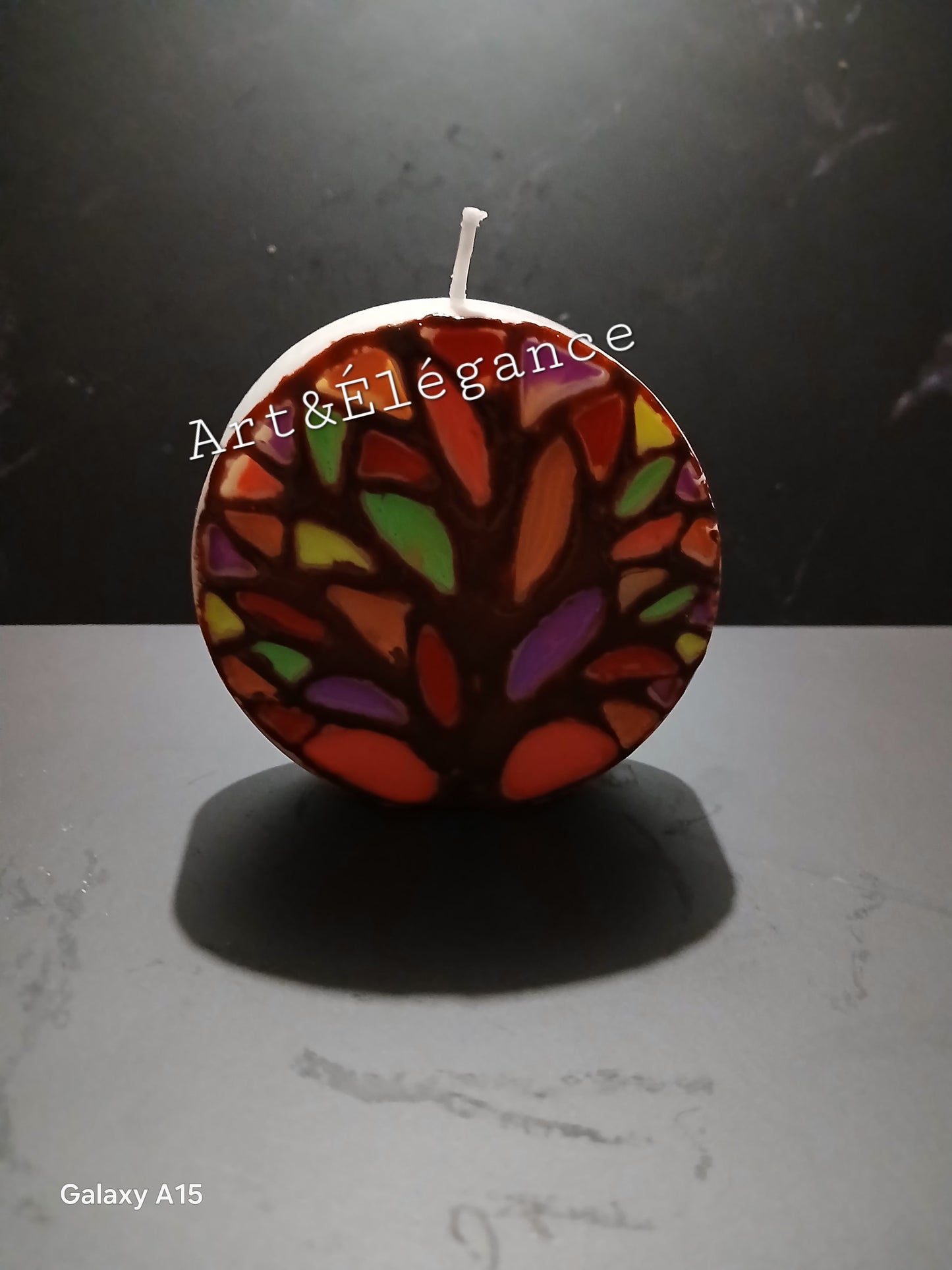 🌿🕯️ Bougie fait main Arbre de Vie – Thé blanc 🕯️🌿