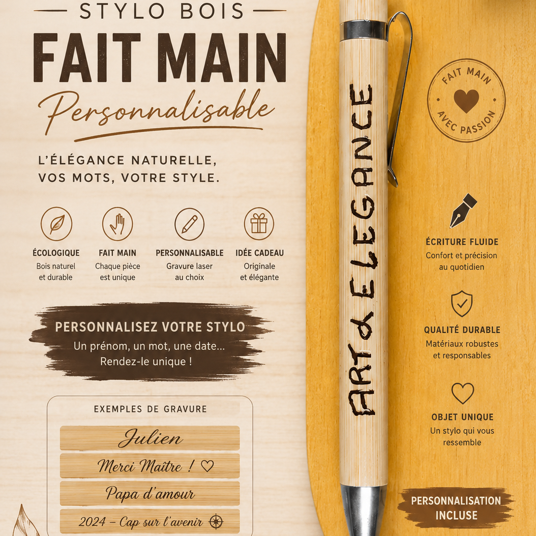 Bois personnalisable fait main
