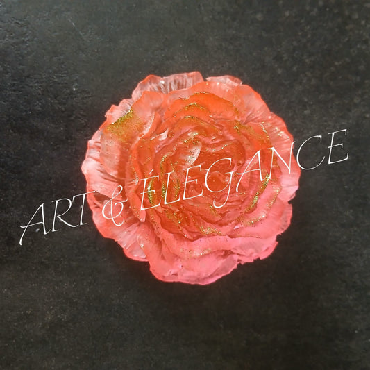 Rose en résine rose