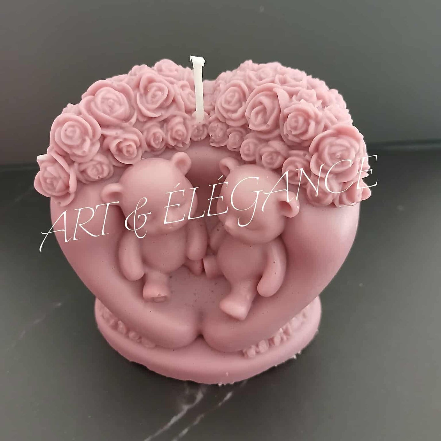 Bougie artisanale nounours amour