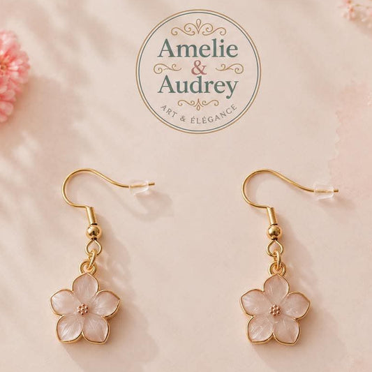 Flora boucles d oreilles en acier inoxydable fait main