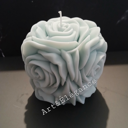 Bougie fait main rose montée