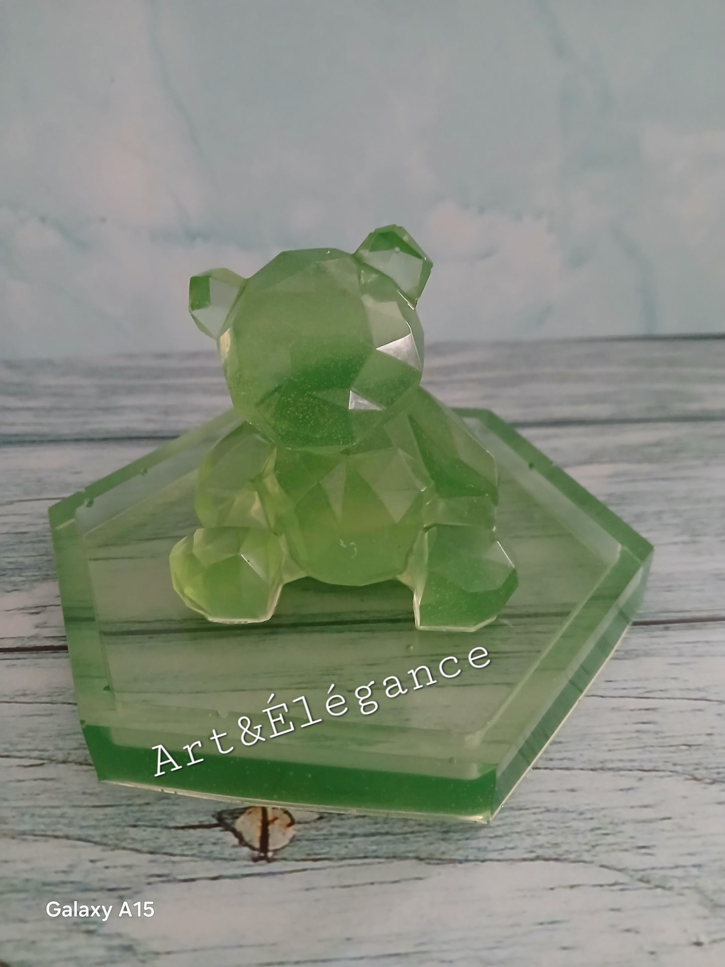 🧸🩷Résine faite main ourson sur socle🩷🧸