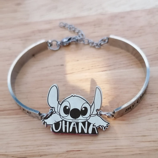 ✨🐾 Jonc en Acier Inoxydable – Style Stitch (Or ou Argent) 🐾✨