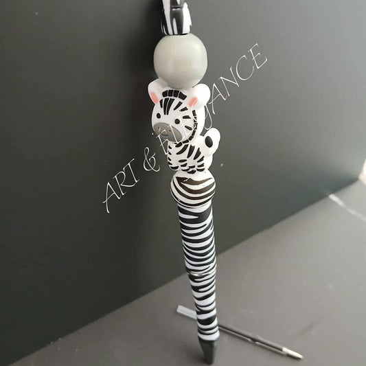 Stylo fait main zèbre