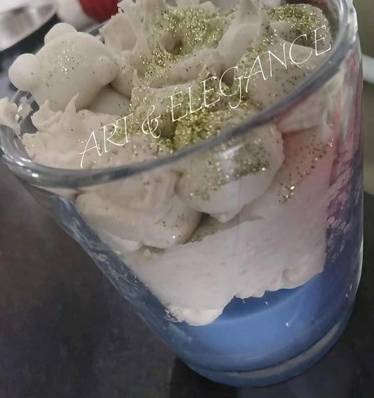 Bougie artisanale fouettée ourson