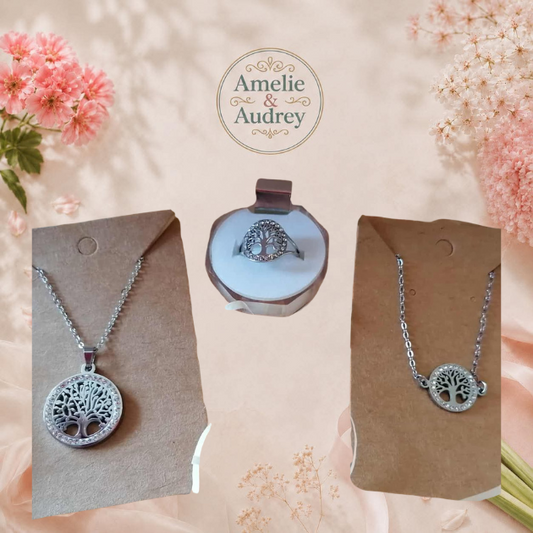 🌟 Coffret “Arbre de Vie” – Harmonie & Éclat Doré et argenté 🌿