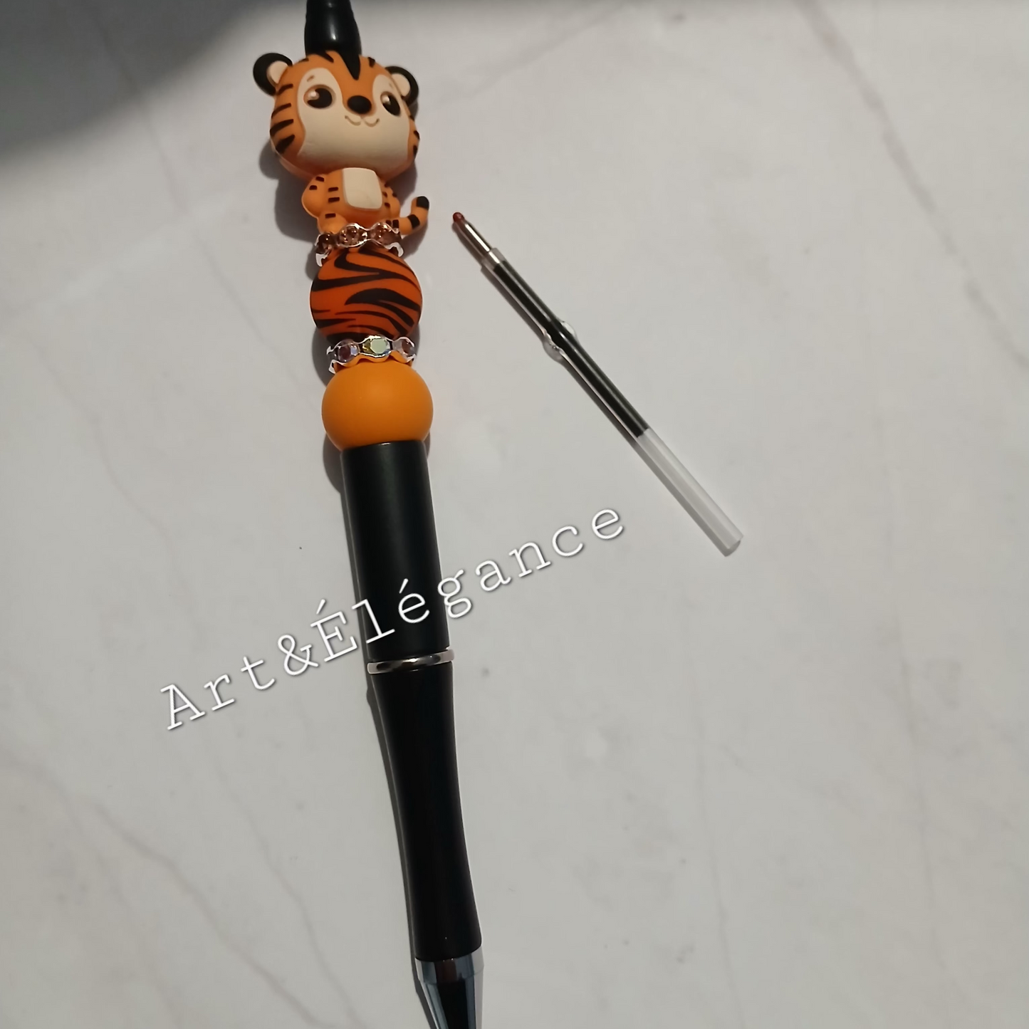 Stylo fait main tigre