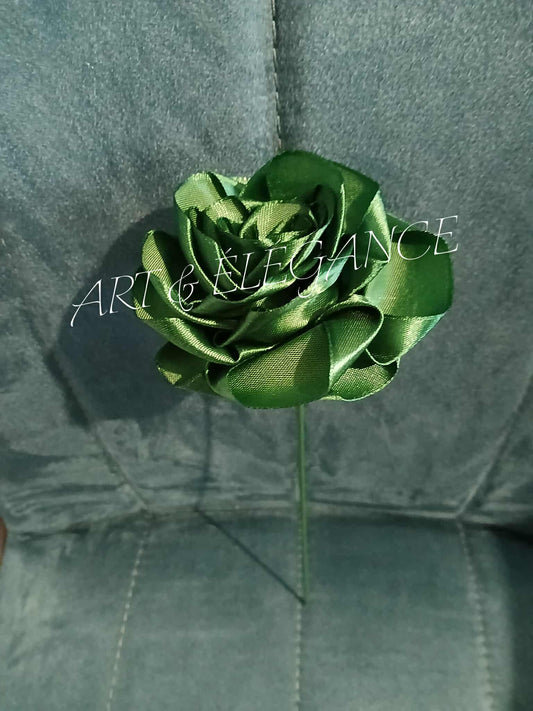 Rose satin artisanale vert foncé