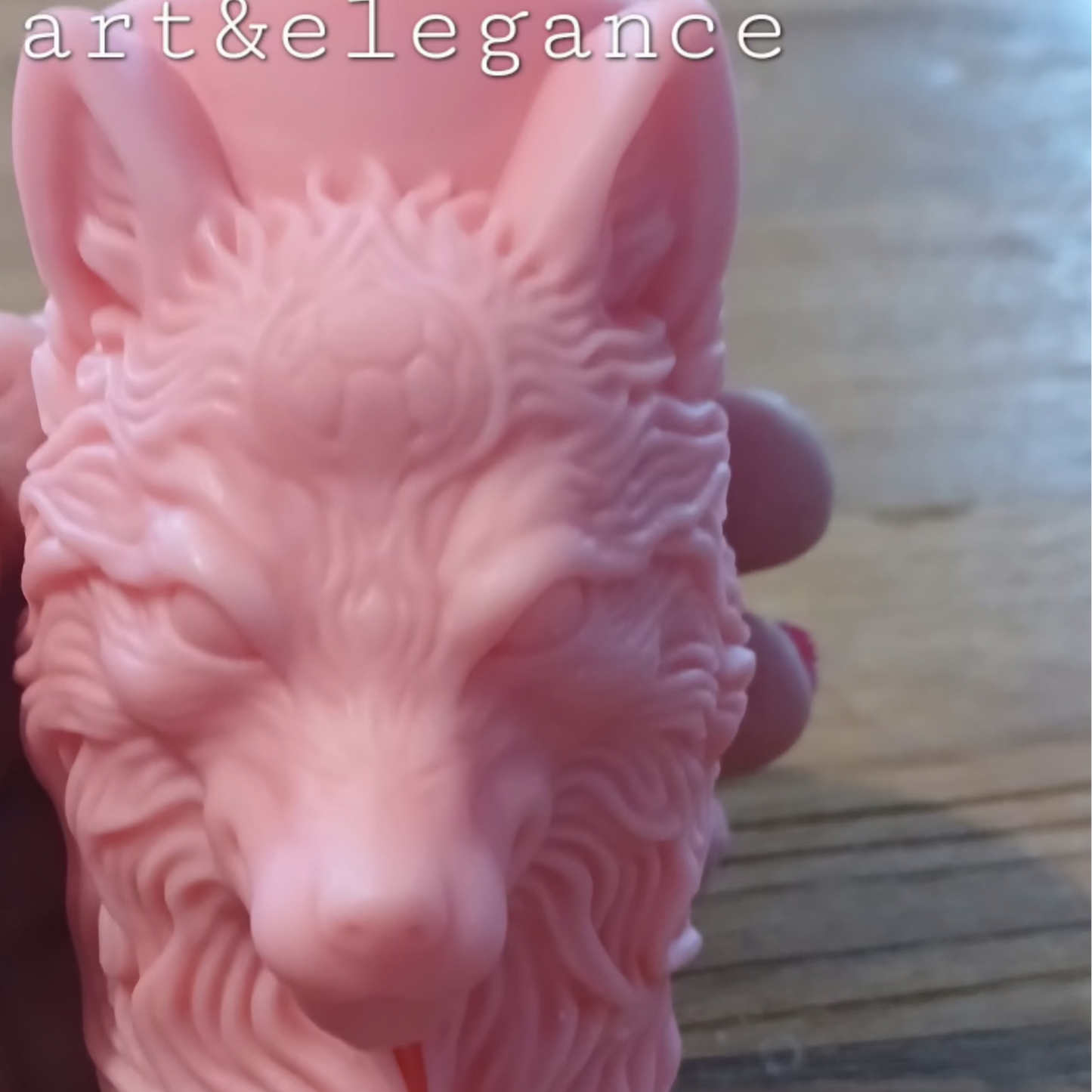 🕯️Bougie loup fait main