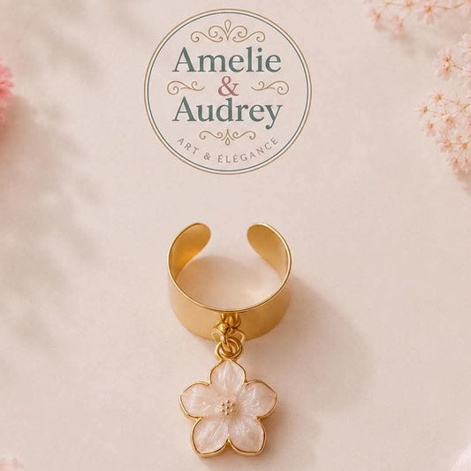 Camilla bague ajustable en acier inoxydable fait main