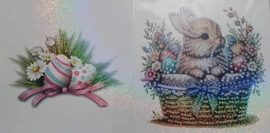 Carte lapin panier couronne