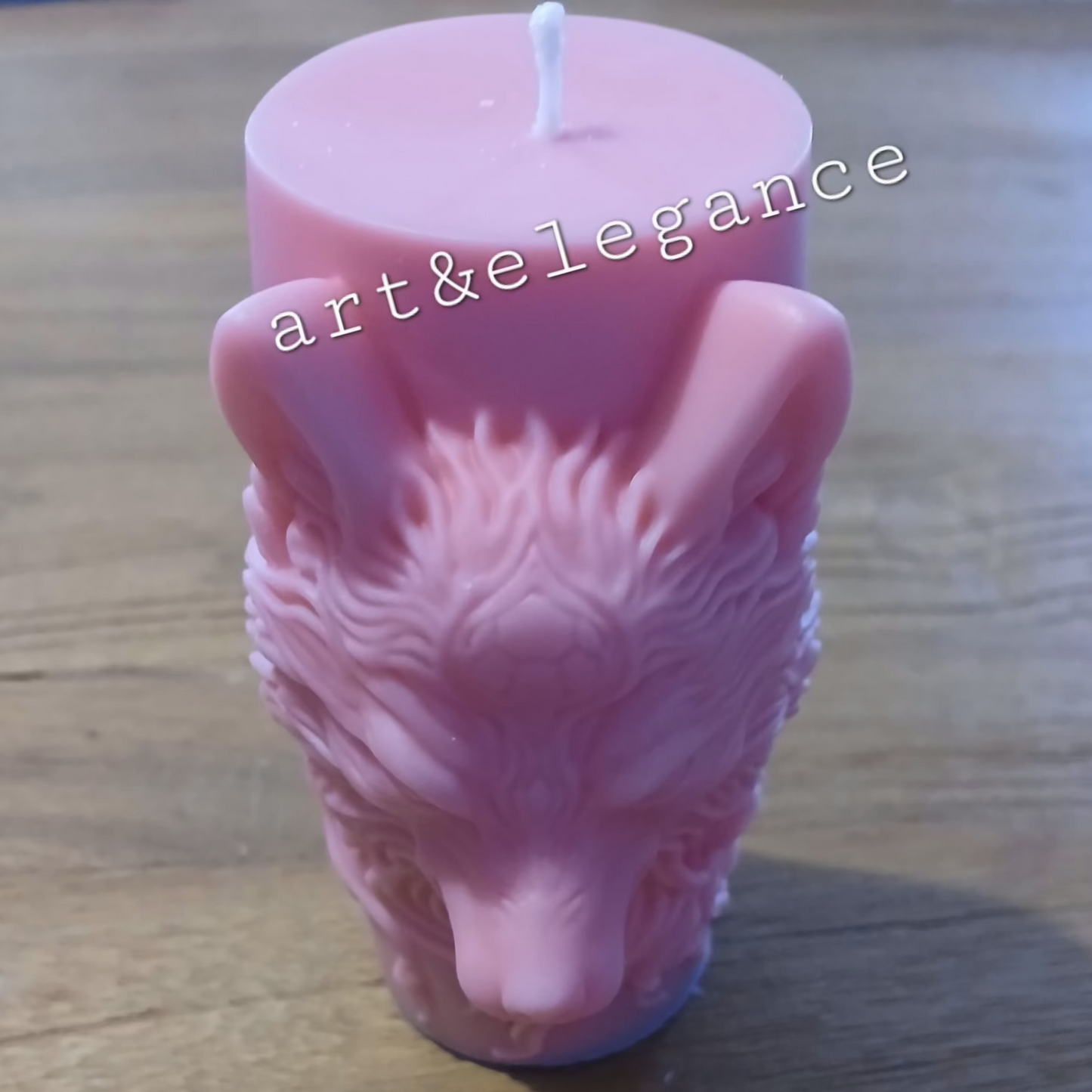 🕯️Bougie loup fait main