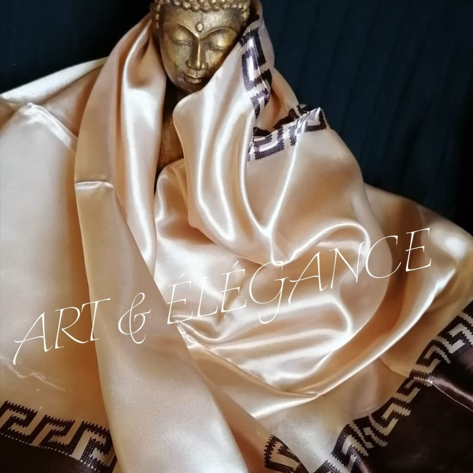 🤎✨ Foulard 100% polyester – 90x90 cm 🌟