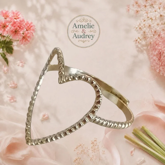 Cœur bague femme acier inoxydable ajustable