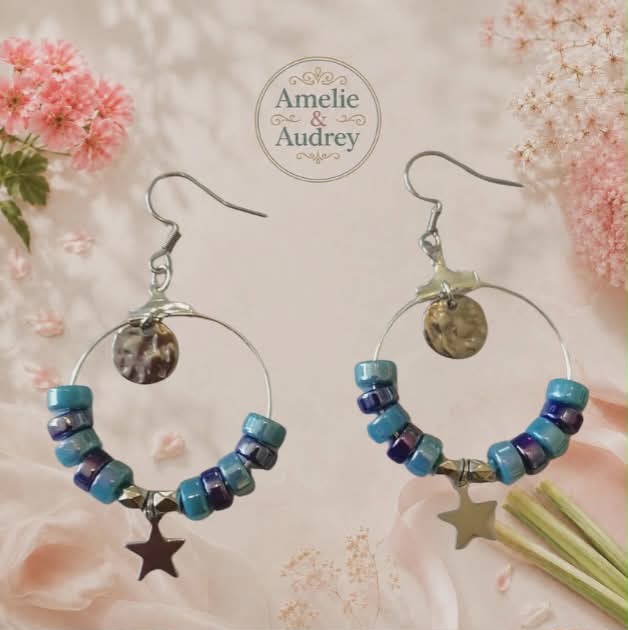 Viviane boucles d'oreilles acier inoxydable fait main
