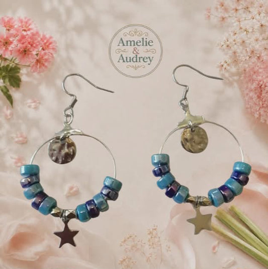 Viviane boucles d'oreilles acier inoxydable fait main