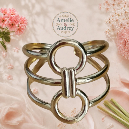 Jade bague femme acier inoxydable ajustable
