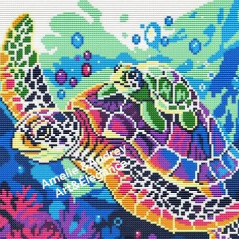Point de croix tortue