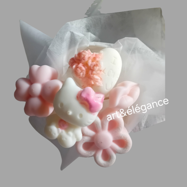 Bouquet fondant parfumé fait main hello kitty